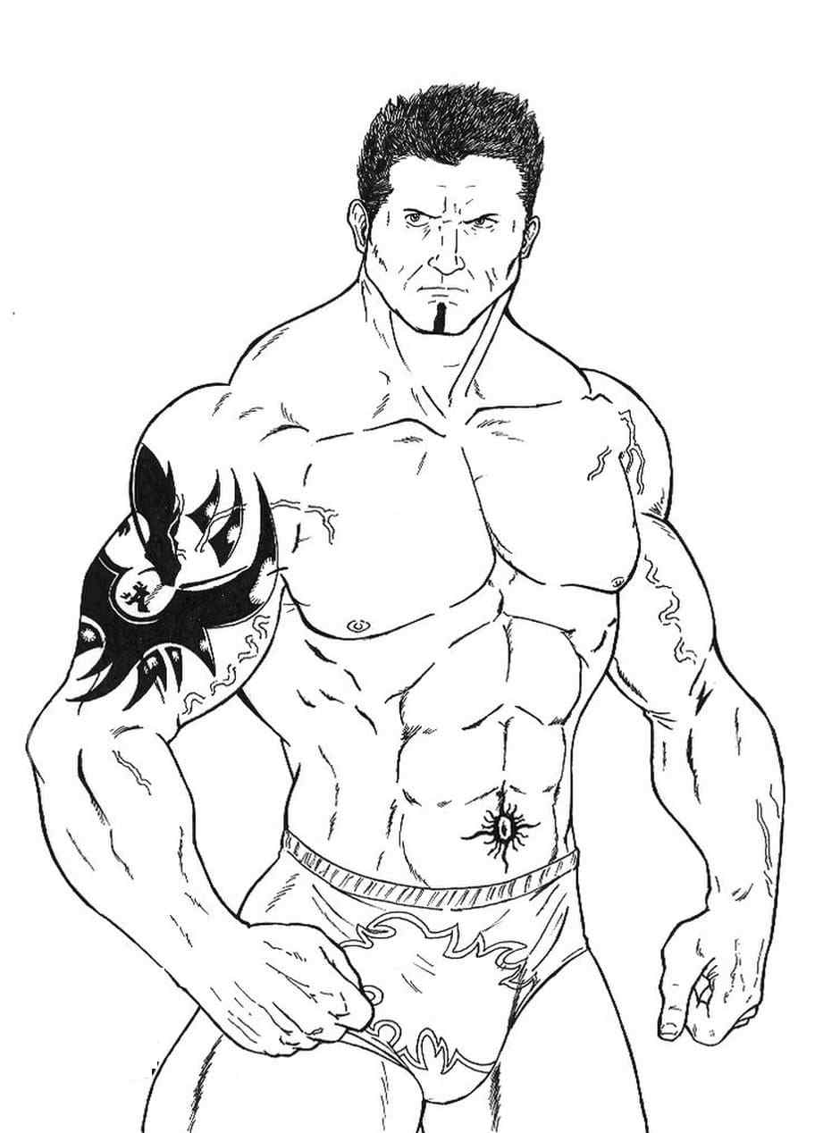 Tattooed Muscles Of A WWE Fighter Coloring Page