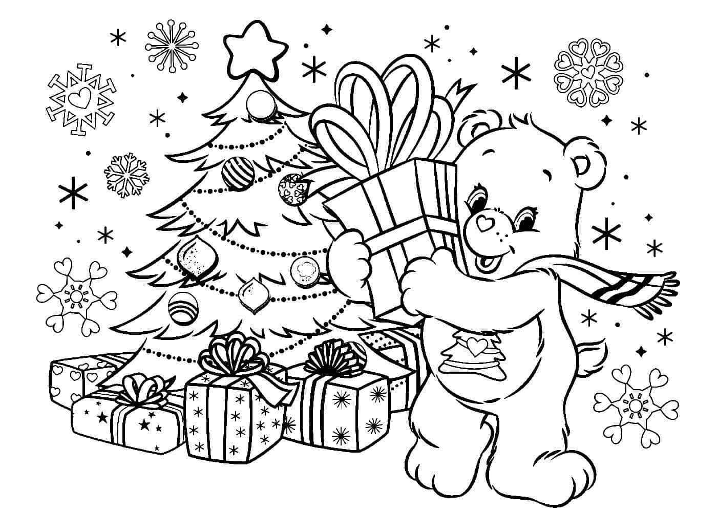 Teddy Bear Chose A Gift Coloring Page