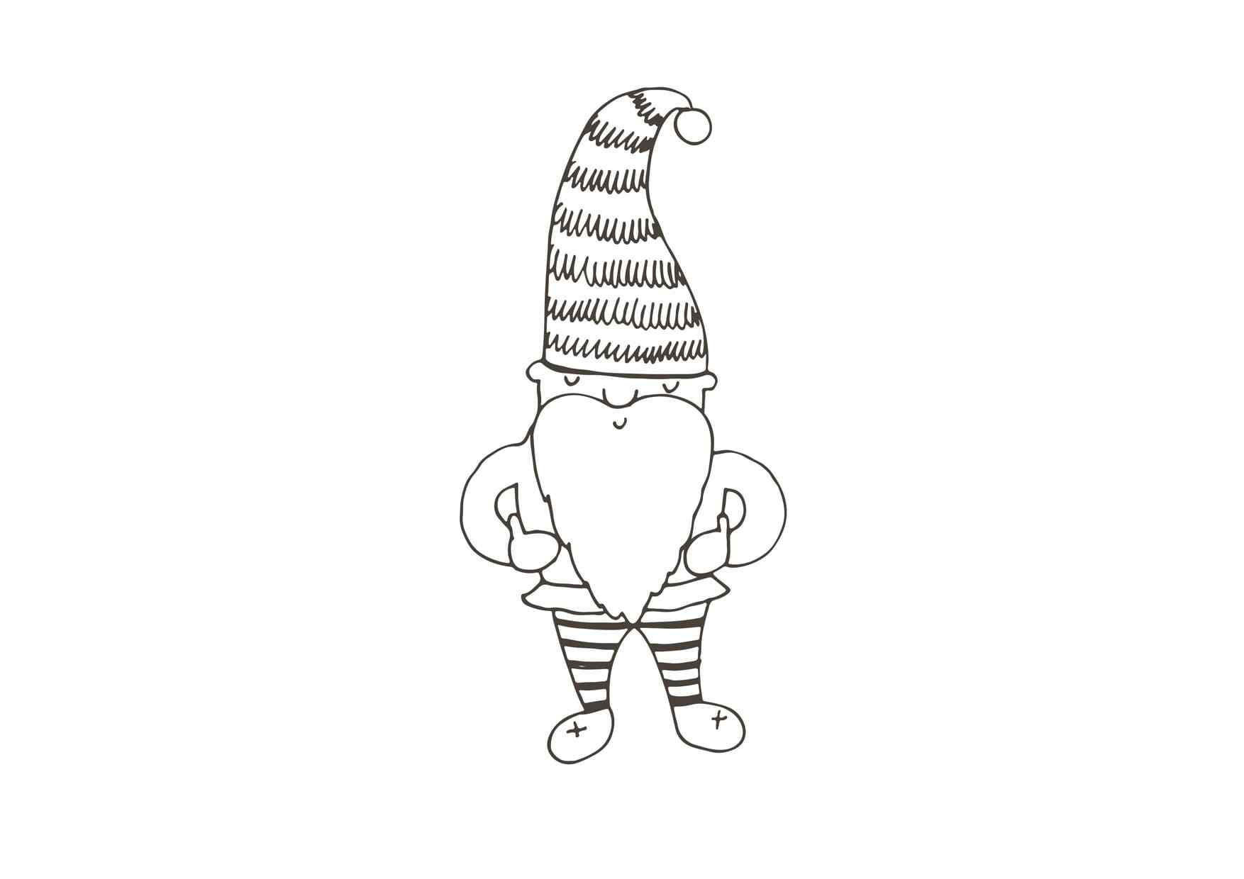 The Christmas Gnome Coloring Page