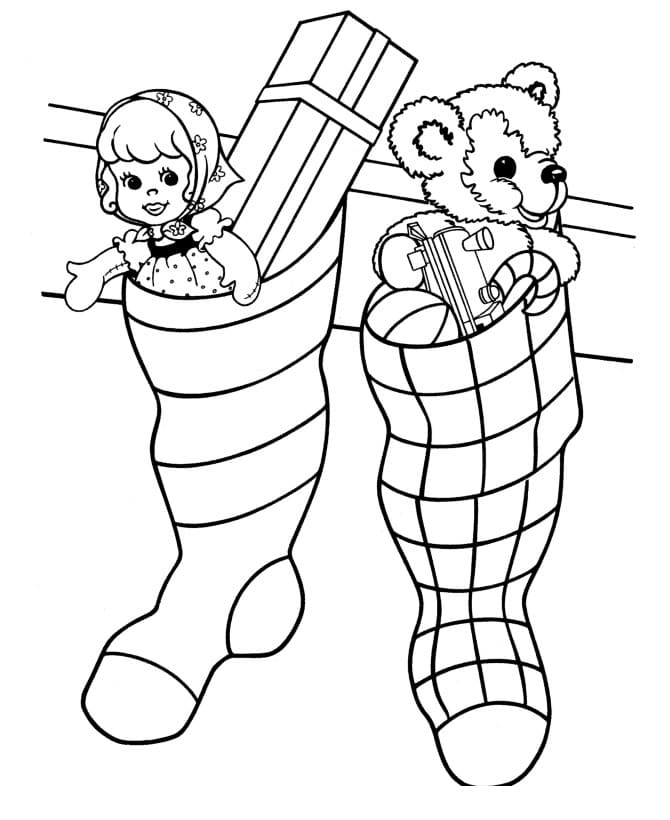 The Christmas Stocking Is Often Hidden Under The Tree Coloring Page