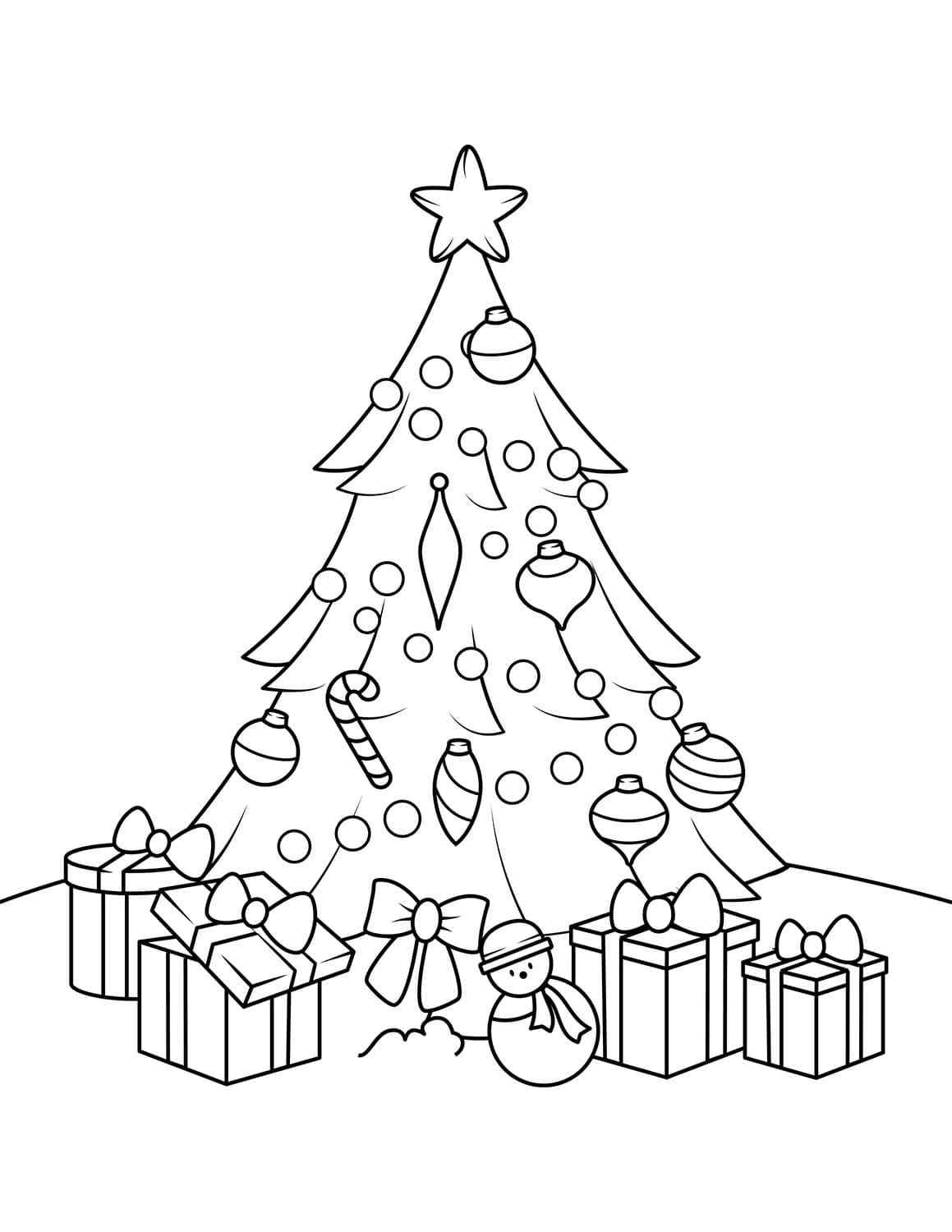 Christmas Gift Is To Put Gifts Under The Tree Coloring Page