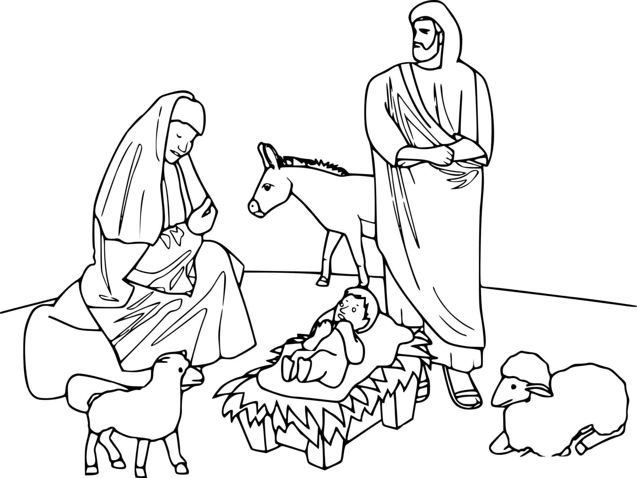 The Most Holy Theotokos And Joseph Coloring Page