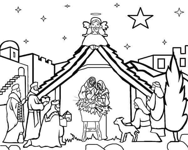The Savior Of The World Was Born Next To The Stall Coloring Page