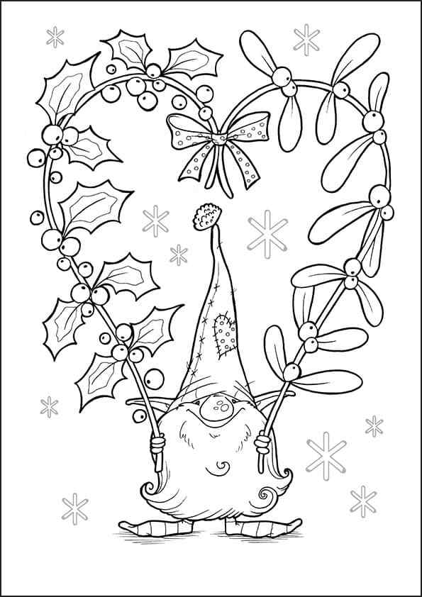 Nice Gnome Coloring Page