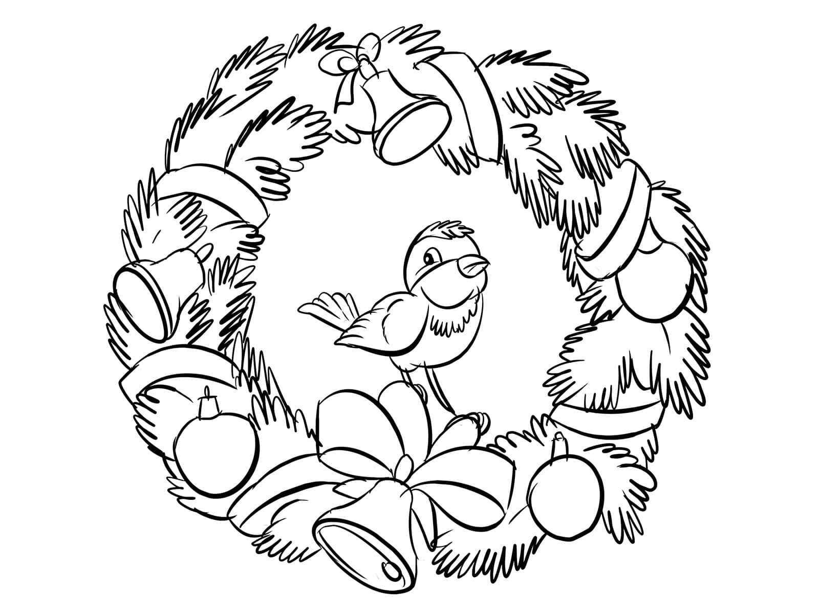 To Sit On The Wreath Coloring Page