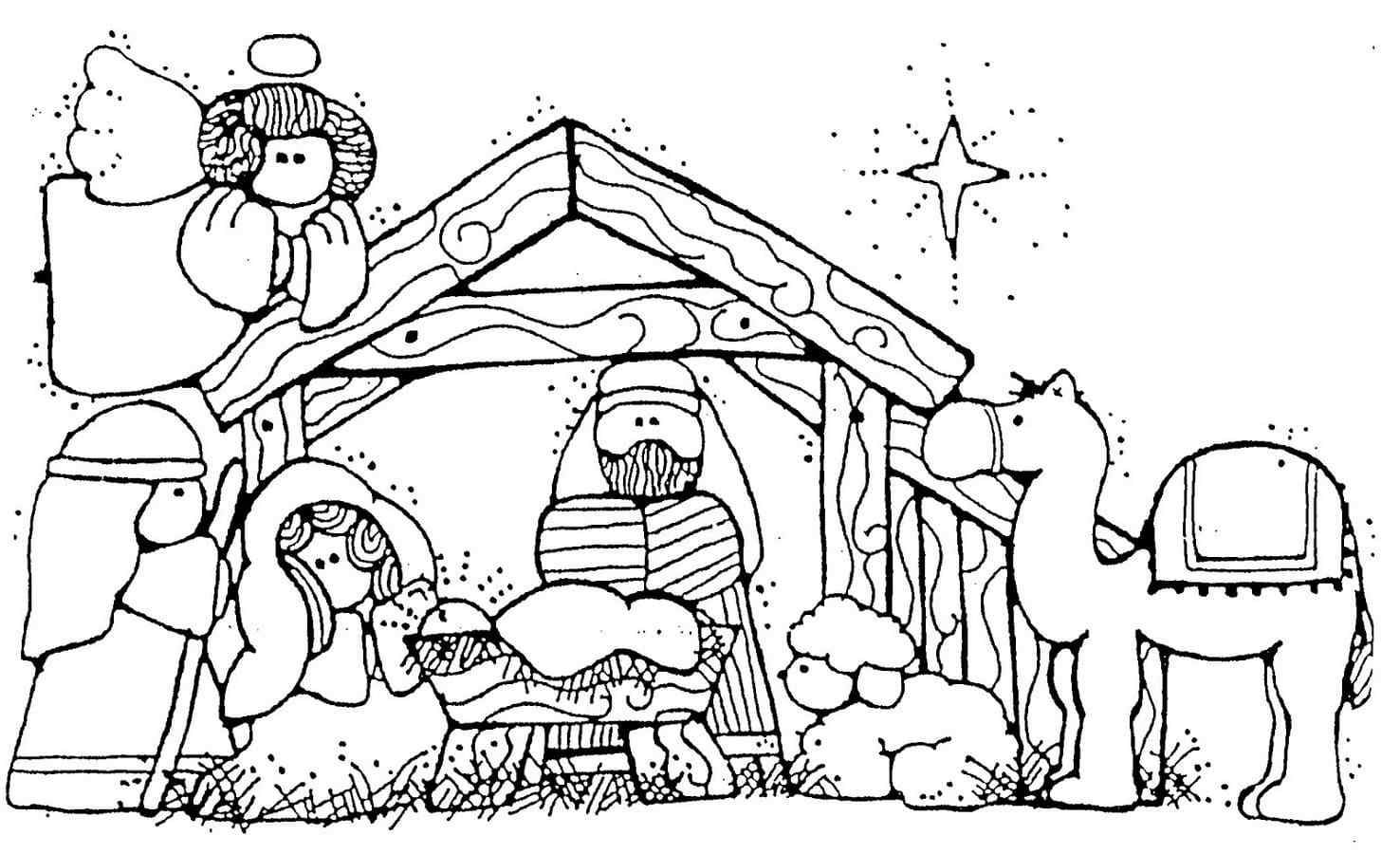 The Birth Of Jesus Christ Coloring Page