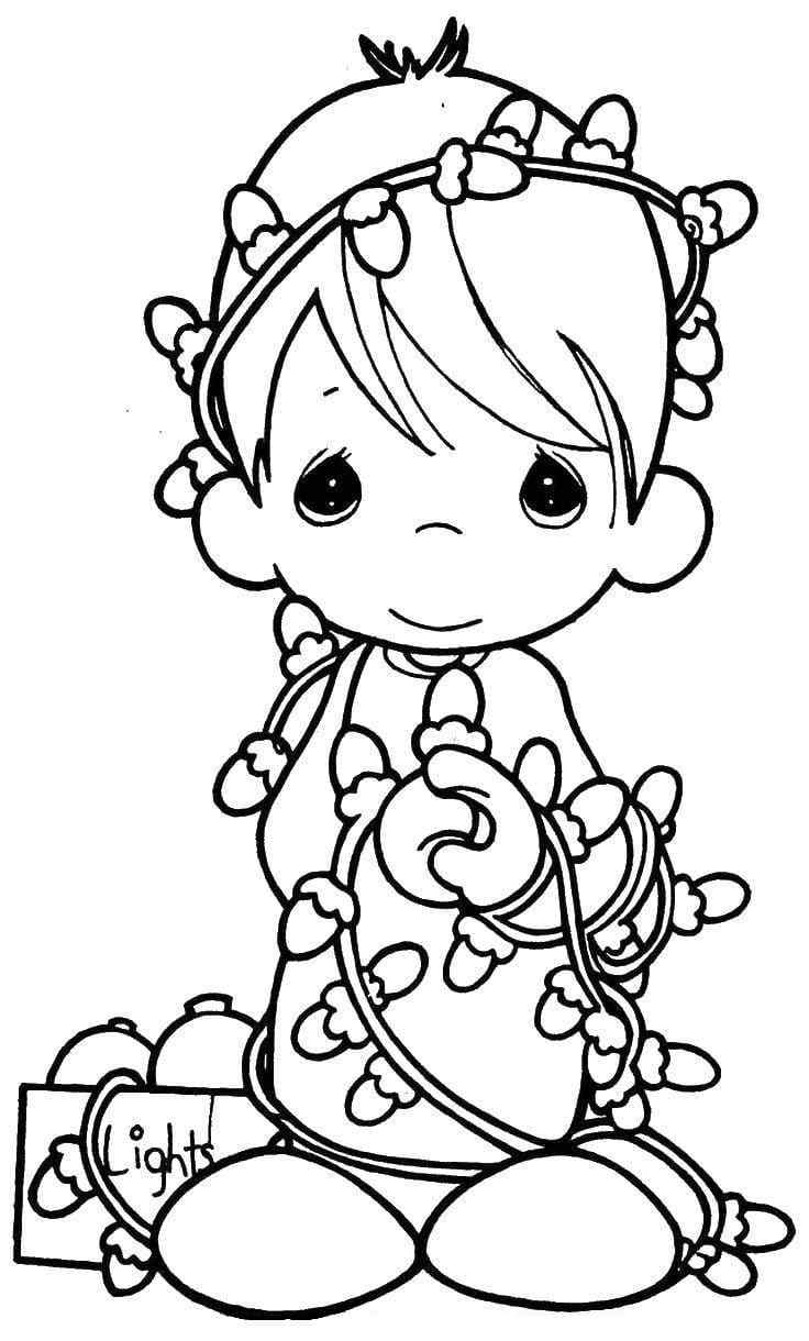 Untangle The Chain Of Lights Coloring Page