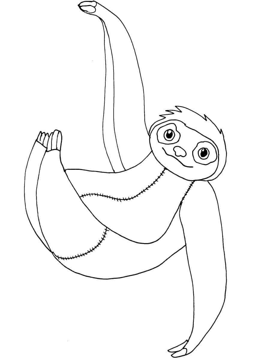 The Cute Sloth Coloring Page