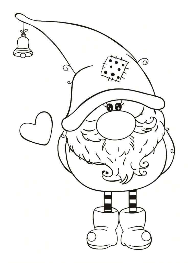 Dwarf Has A Bell On His Hat Coloring Page