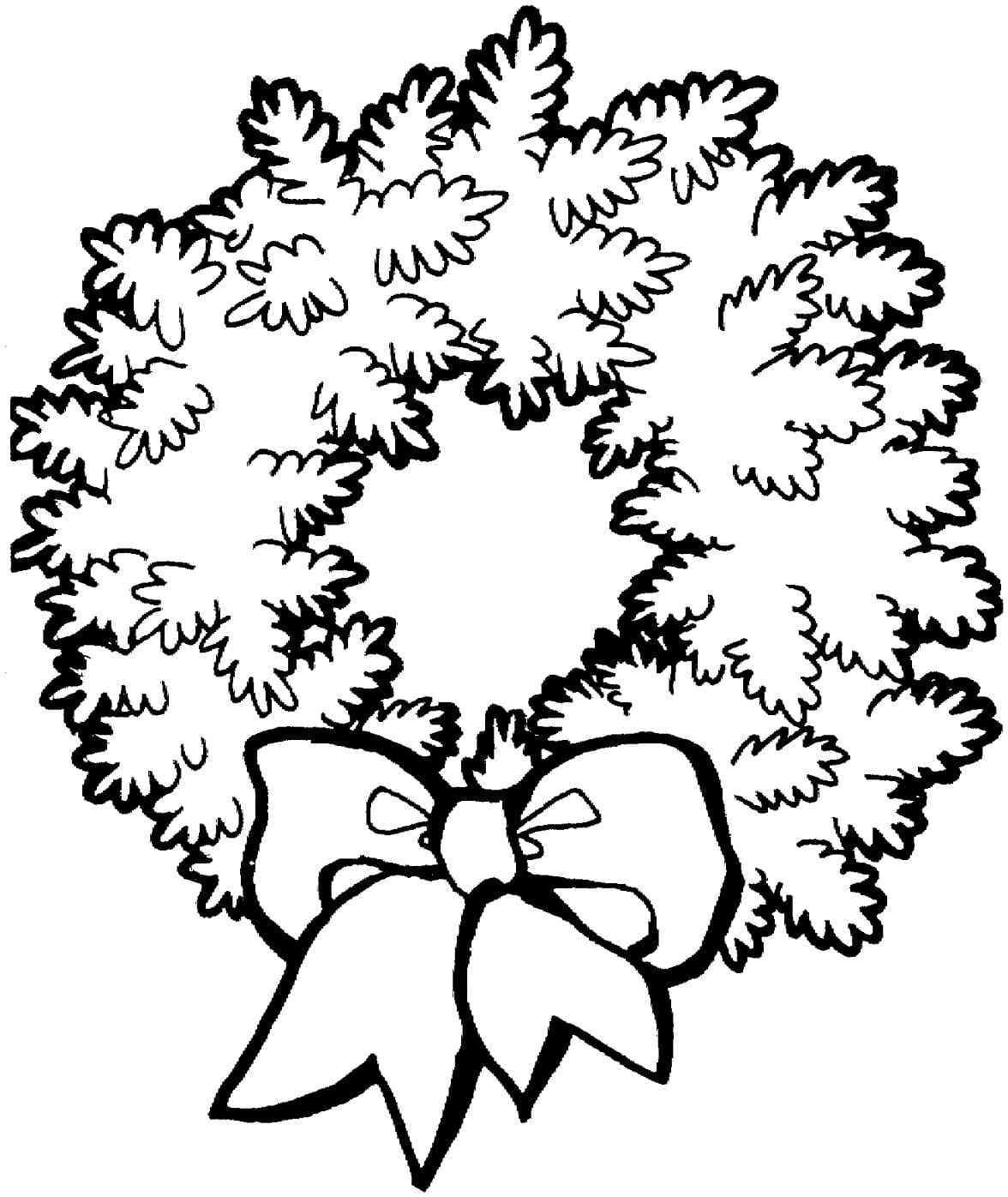 For The Christmas Wreath Coloring Page