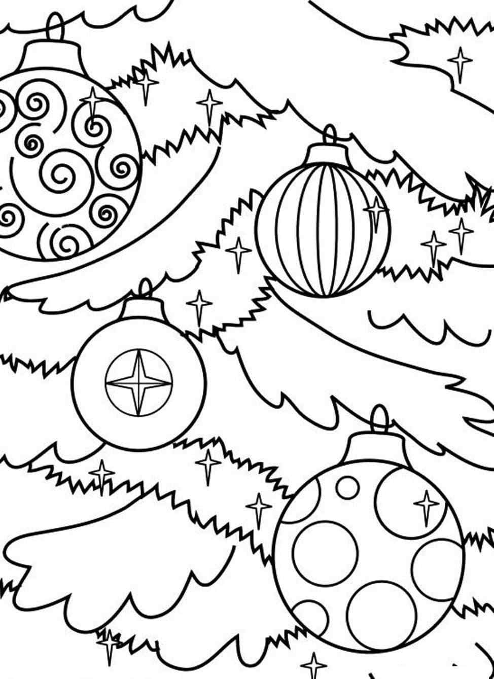 Decorated With Christmas balls Coloring Page