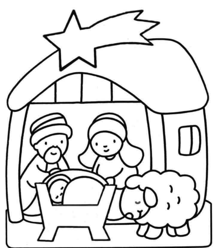 The Lamb Monitors The Restful Sleep Of The Baby Coloring Page