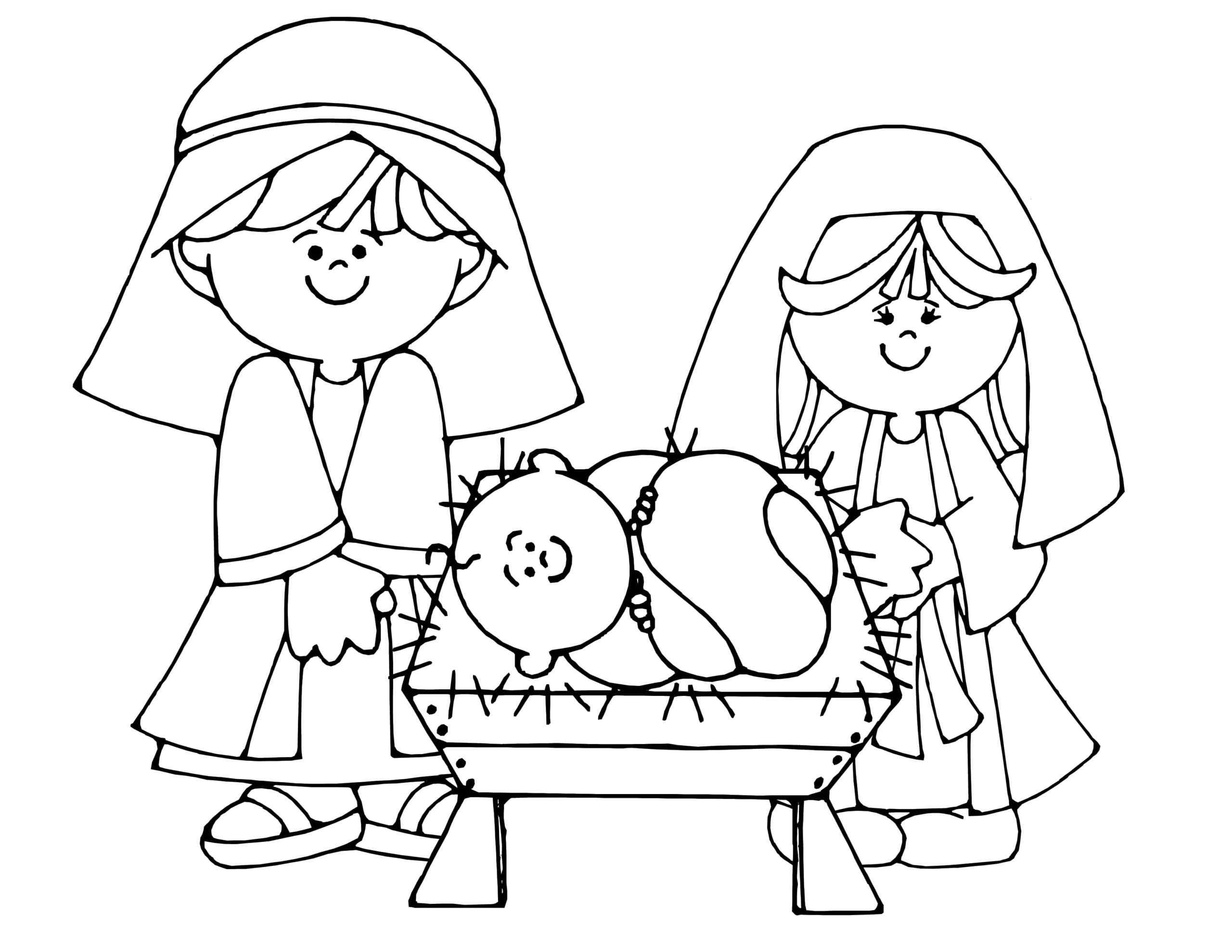 The Little Savior Of The World In Swaddling Clothes Coloring Page