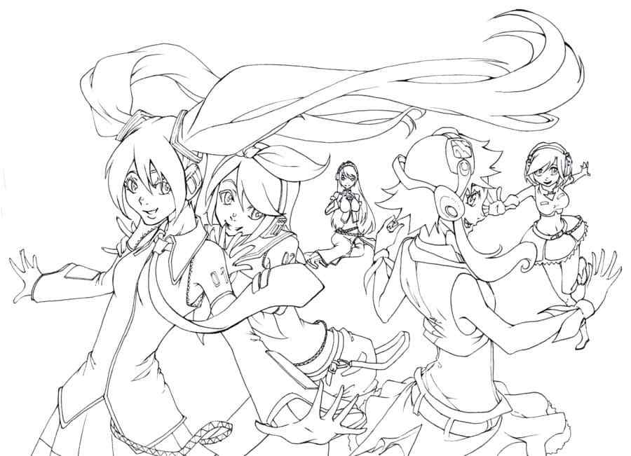 The Main Characters Are Singers Coloring Page