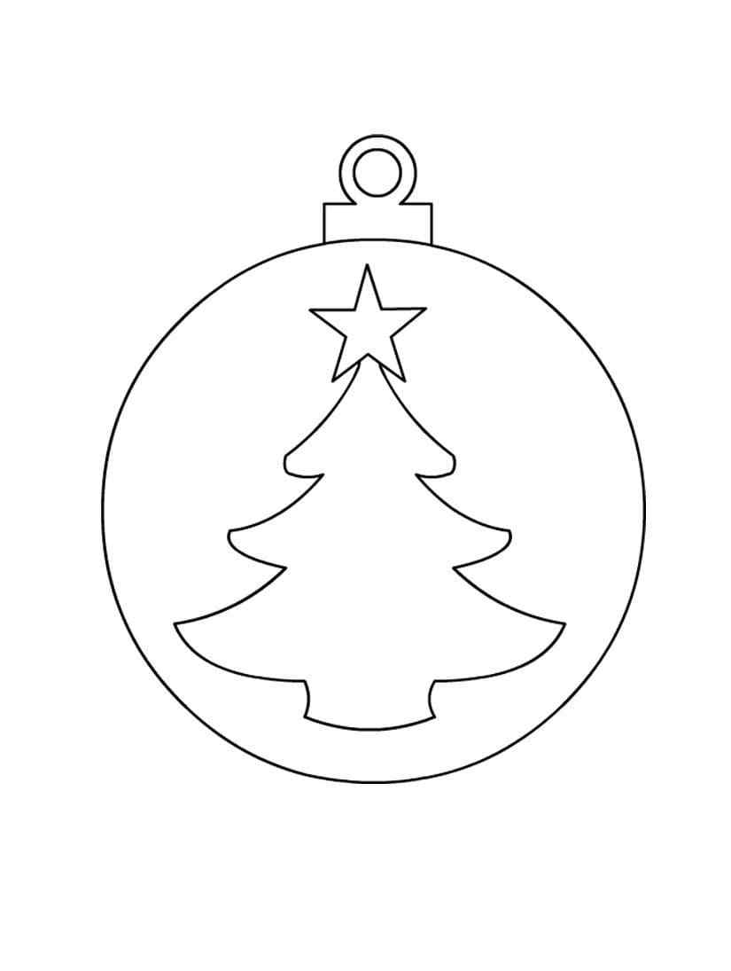 Christmas Balls In The Middle Of The Ball Coloring Page