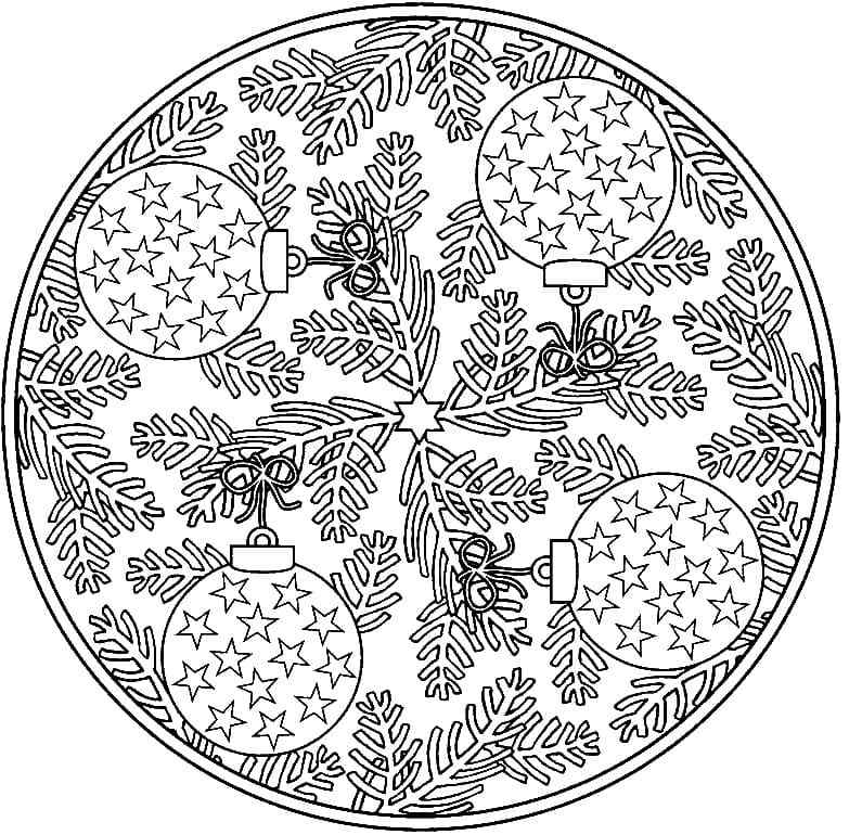 Decorate With Christmas Tree Branches Coloring Page