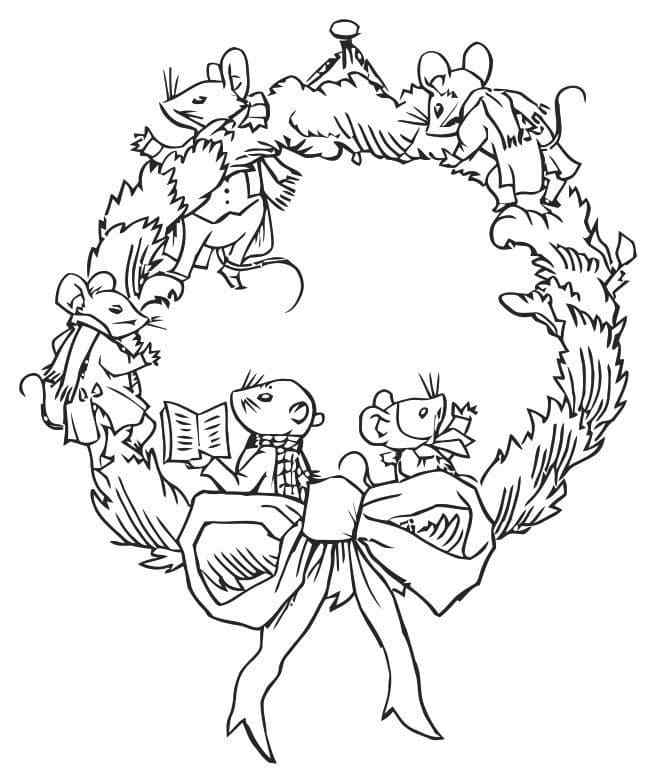 Attacked The Christmas Wreath Coloring Page