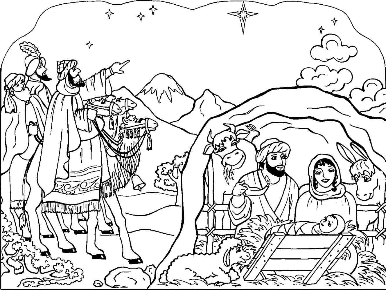 The Rays Of The Star Of Bethlehem Coloring Page