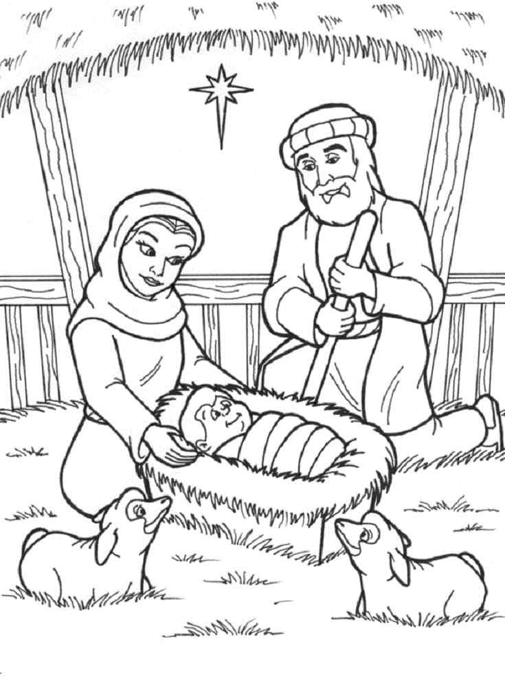 The Sheep Rejoice At The Coming of Christmas Coloring Page