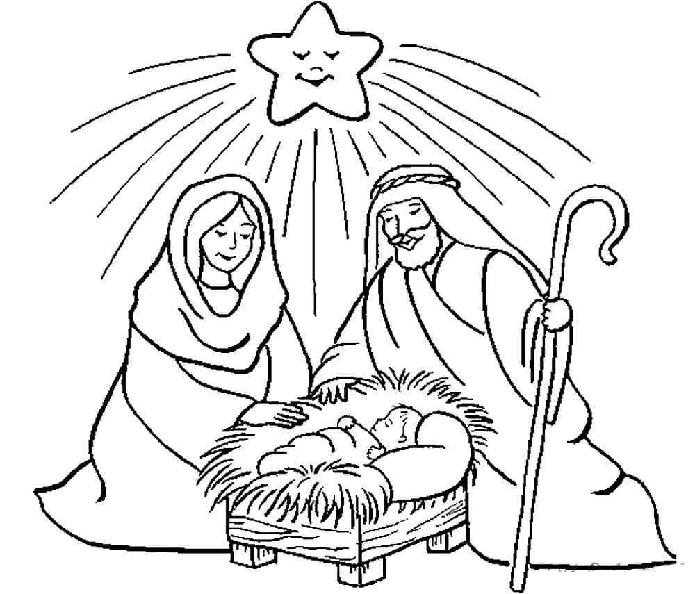 The star Of Bethlehem Is Baby Jesus Coloring Page