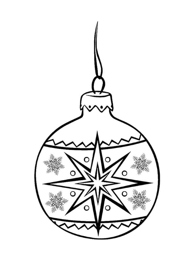 The Star Of Bethlehem Flaunts On A Glass Ball Coloring Page