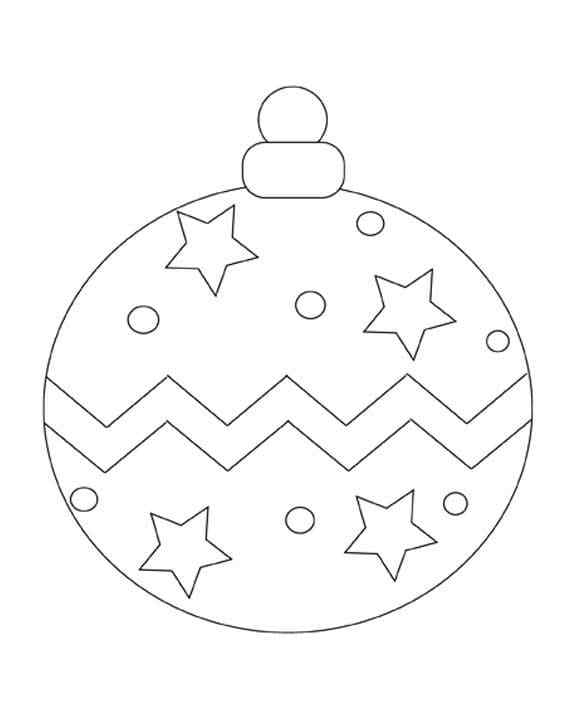 The Stars Decorate The Christmas Ball Coloring Page