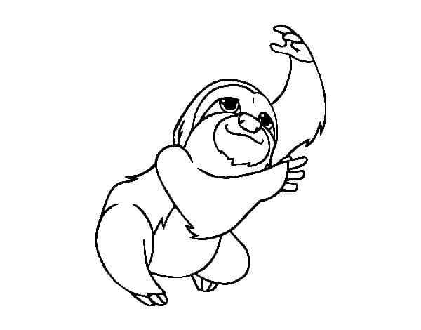 The Tiny Sloth Raised Its Legs Up Coloring Page