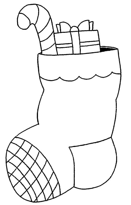 The Christmas Stocking Is Packed With gifts Coloring Page