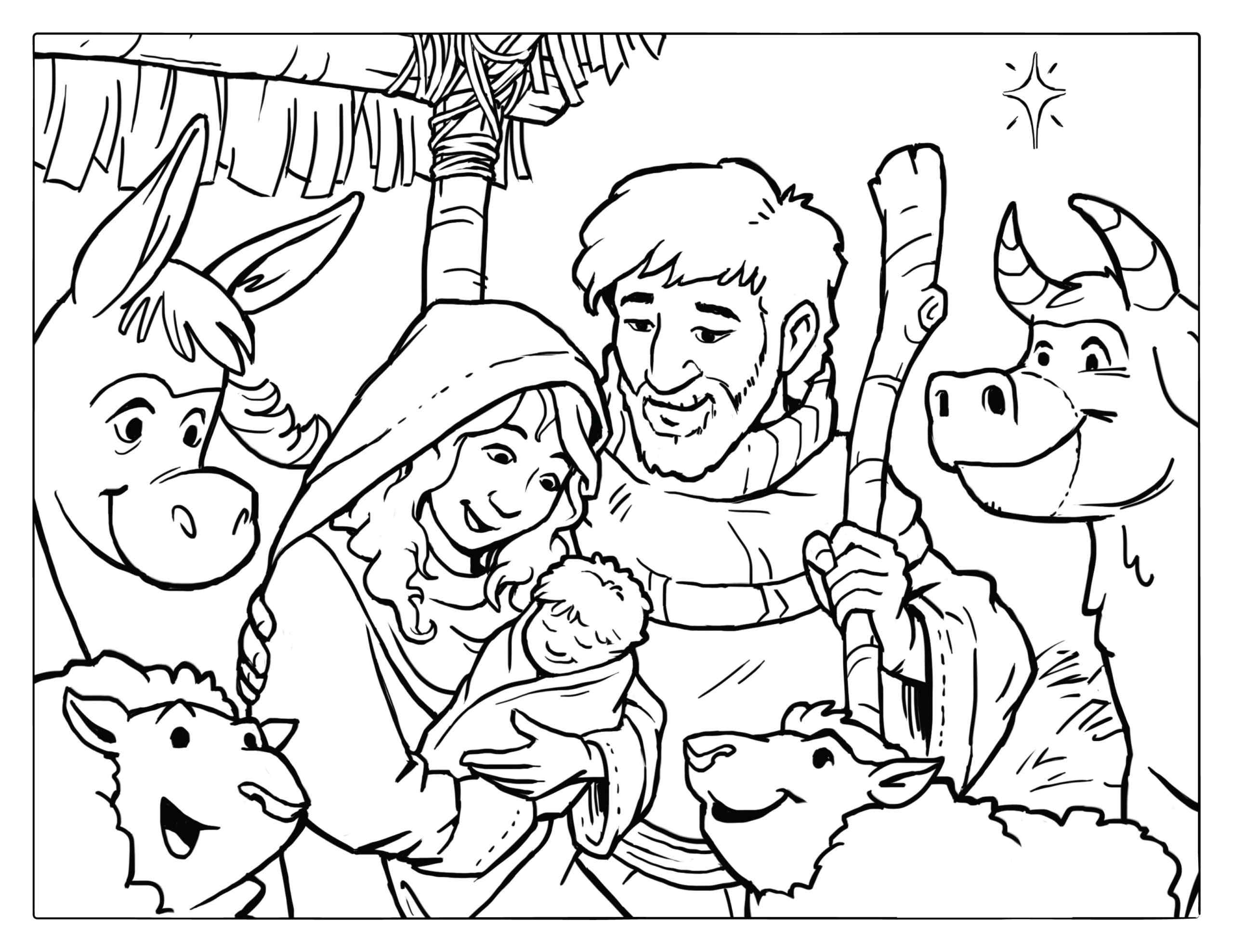 New Printable Nativity Coloring Page