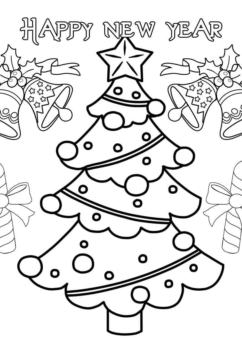 Print New Year Coloring Page
