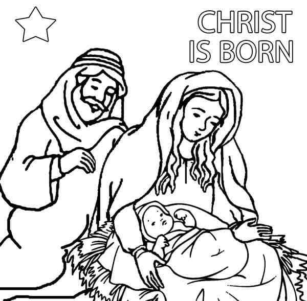 Printable Nativity For Kids Coloring Page