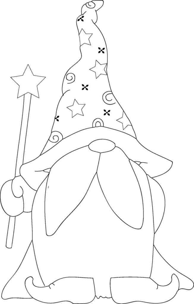 Tiny Wizard With A Beard Coloring Page