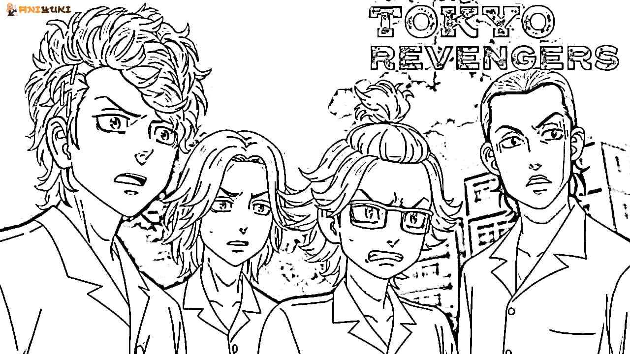 Tokyo Revengers Main Characters Coloring Pages   Coloring Cool