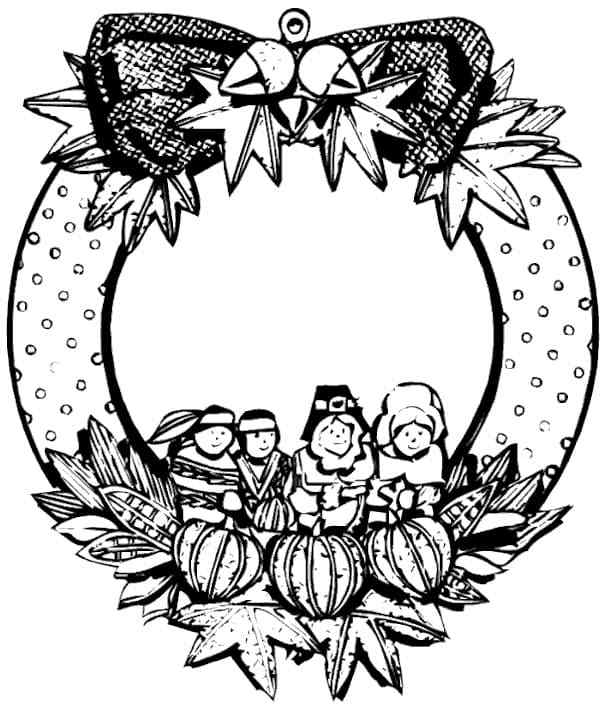 Toy Soldiers In A Christmas Wreath Coloring Page