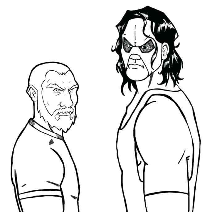 Two Famous Wrestlers Coloring Page