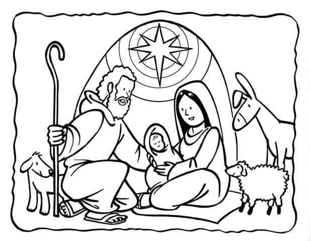 Under The Parent Star Of Bethlehem  God Coloring Page
