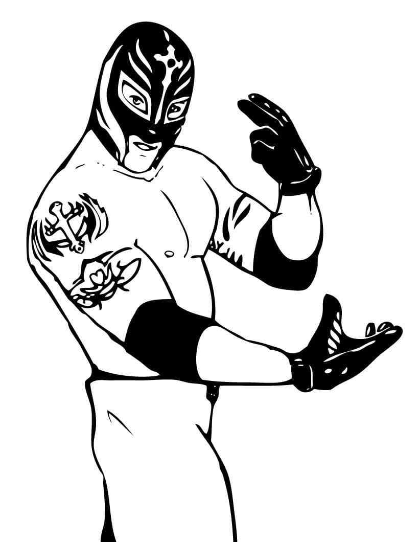 Unpredictable And Strong Rey Mysterio Coloring Page