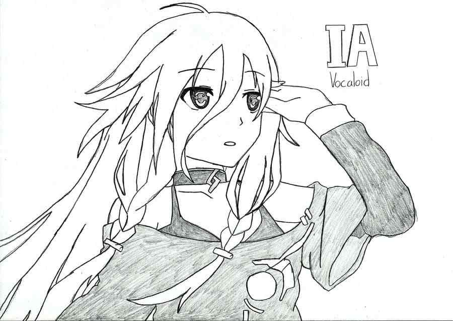 Vocaloid Named Eeyore. Coloring Page