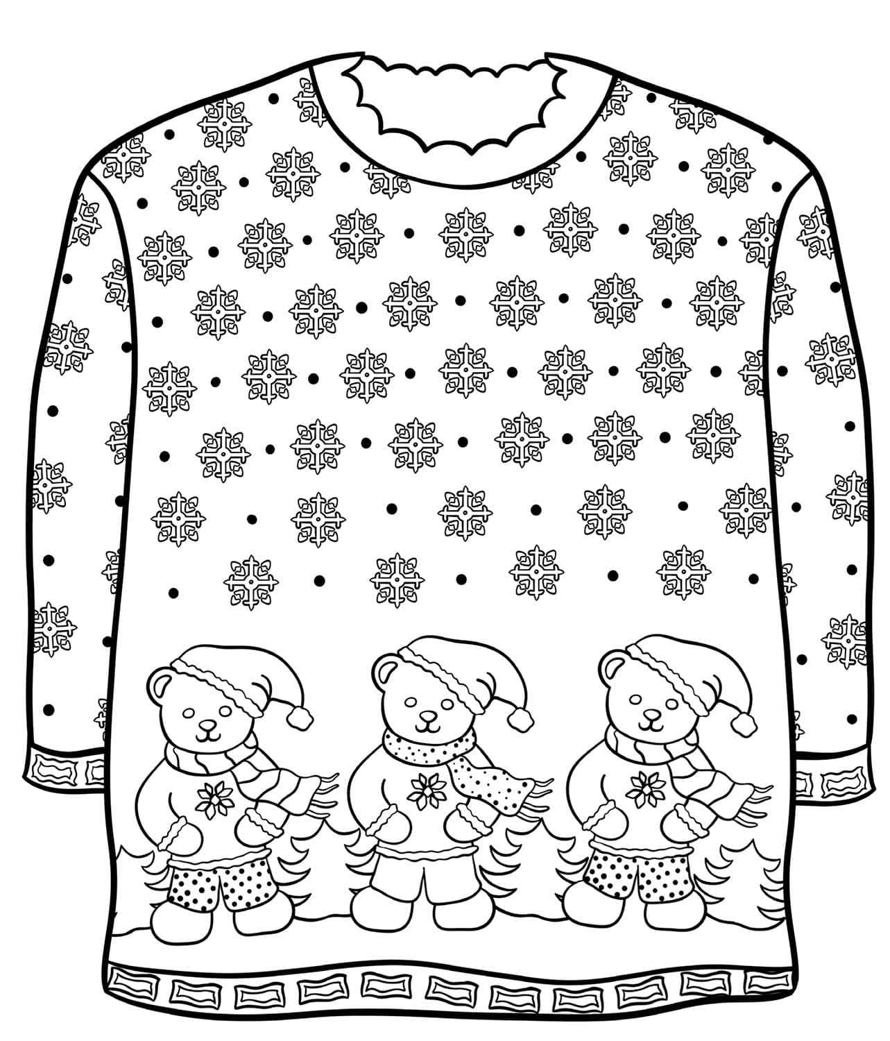 Warm Pullover With Bears