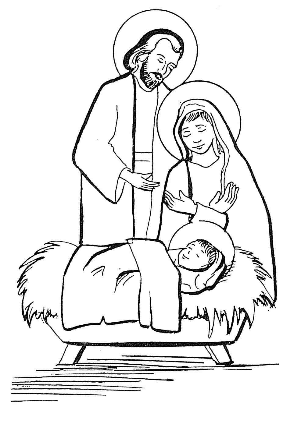Printable New Nativity Coloring Page