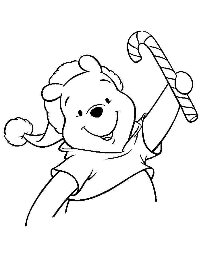 Winnie The Pooh Is Happy With A Sweet Gift Coloring Page