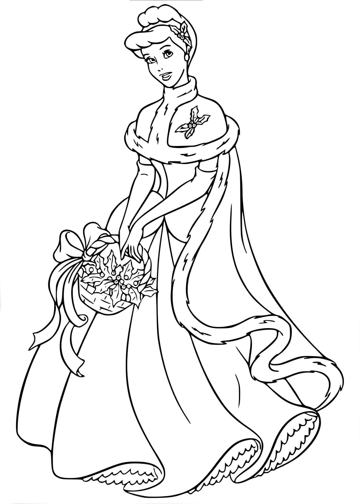 Winter Bouquet From The Princess For Christmas Coloring Page