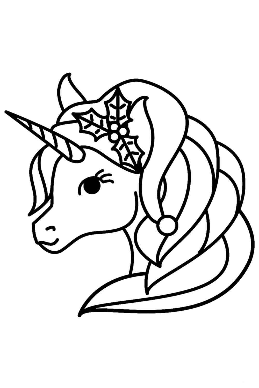 Winter Flowers Adorn The Unicorn's Mane Coloring Pages   Coloring Cool