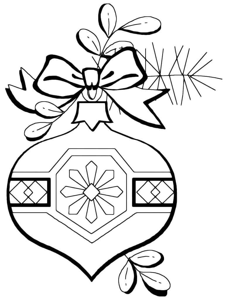Winter Ornament On A Christmas Ball Coloring Page
