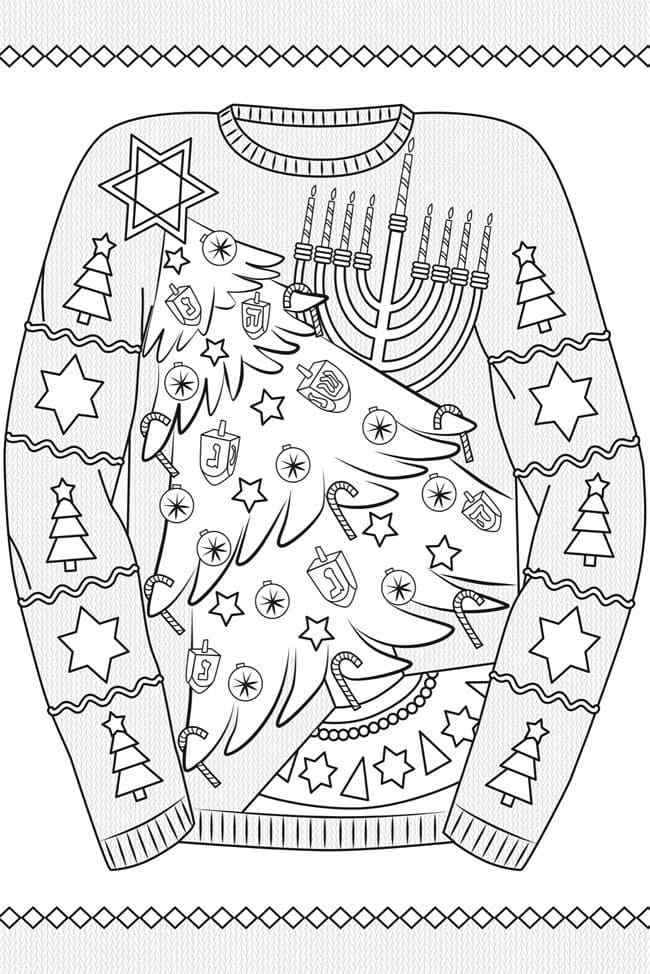Christmas Sweaters for Cold Winter Coloring Page