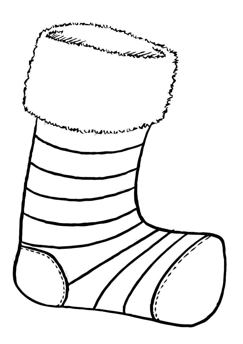 Woolen Christmas Socks Coloring Page