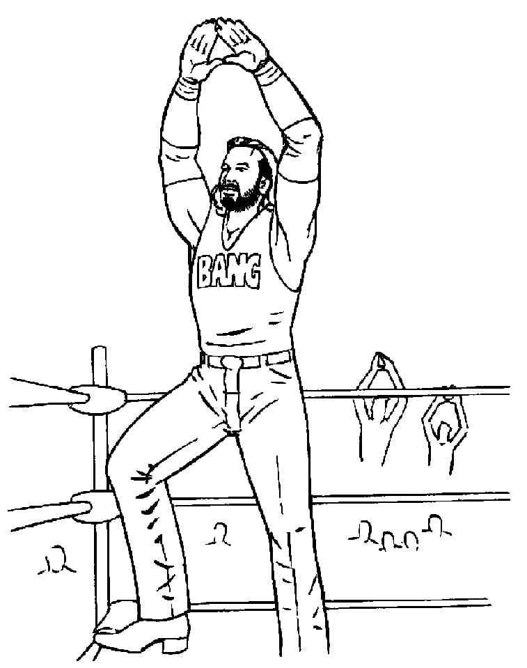 Wrestler Getting Ready Coloring Page