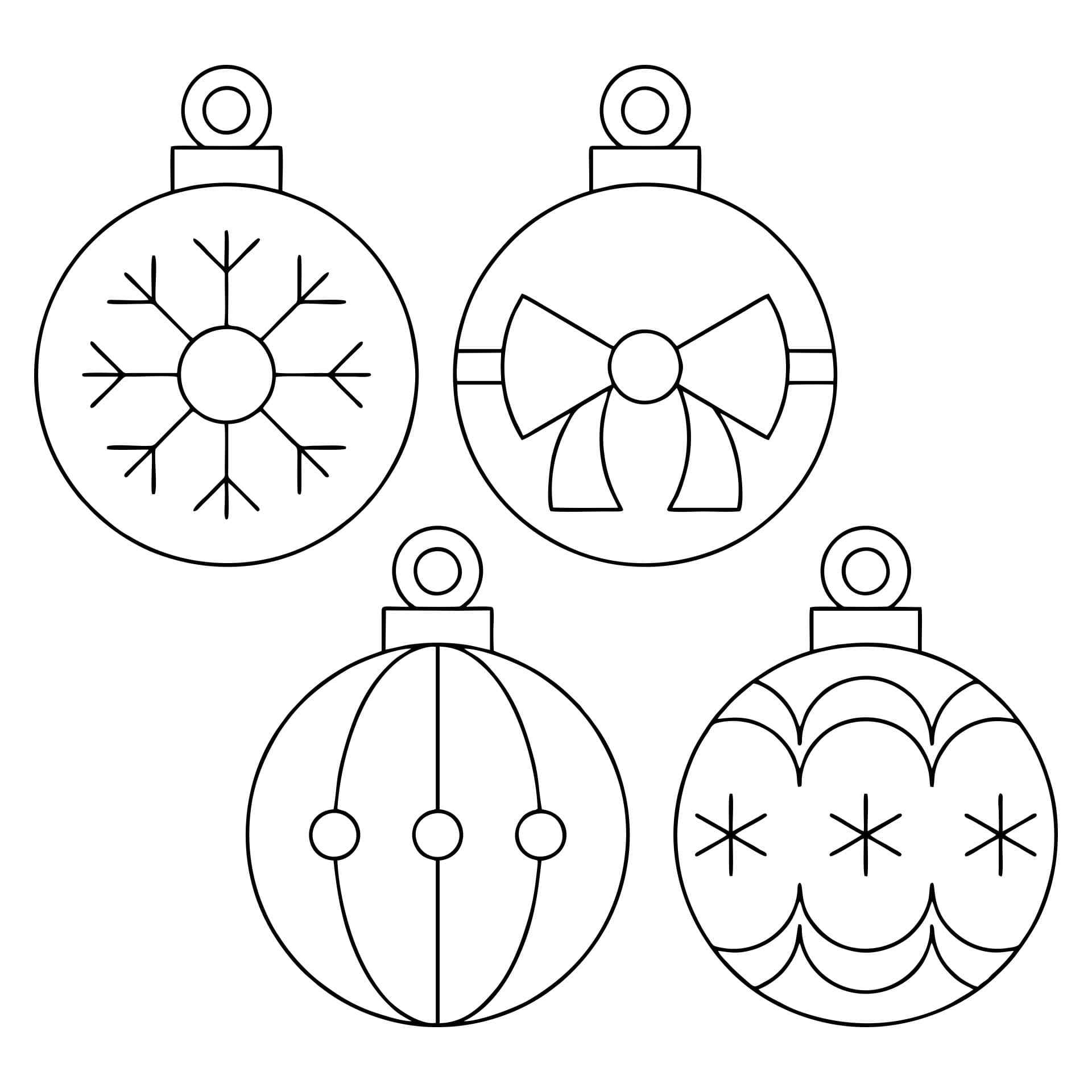 Decorated With Christmas Ornament Coloring Page