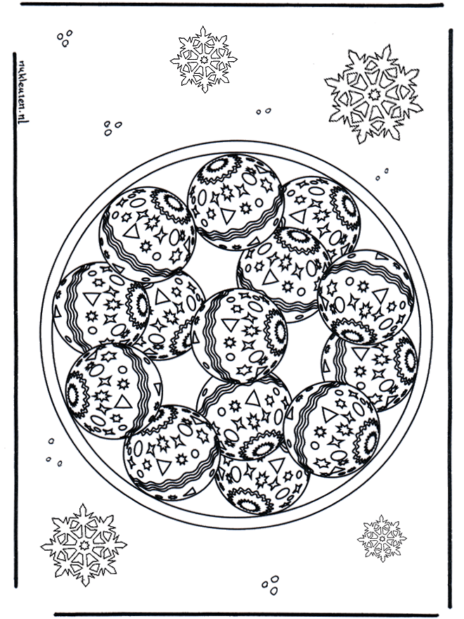 Christmas Mandala For Adult And Kids