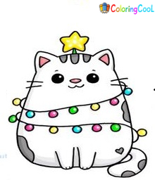 How To Draw A Christmas Cat – The Details Instructions Coloring Page